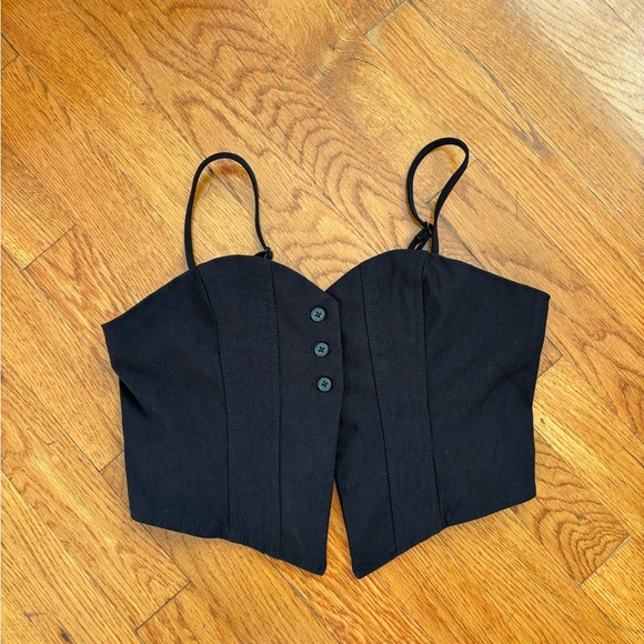 Garage Black Vest Crop Top - Picture 2 of 4